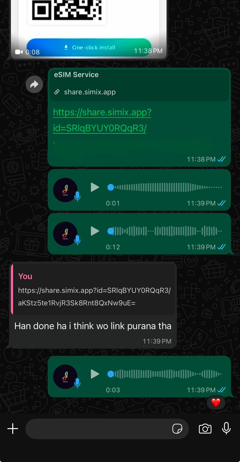 WhatsApp review from Ahmed