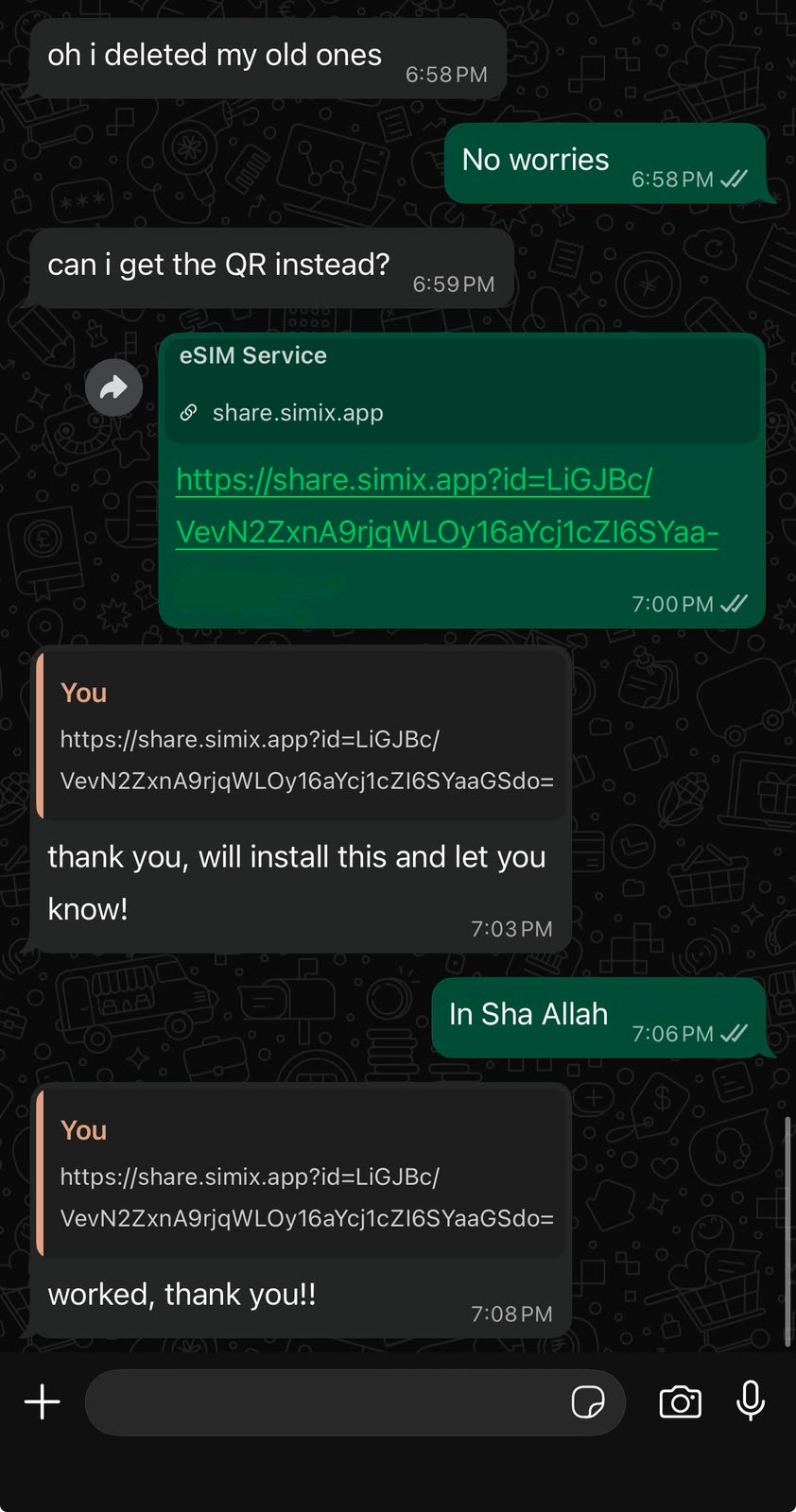WhatsApp review from Usman