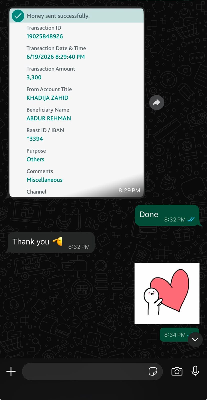 WhatsApp review from Hira
